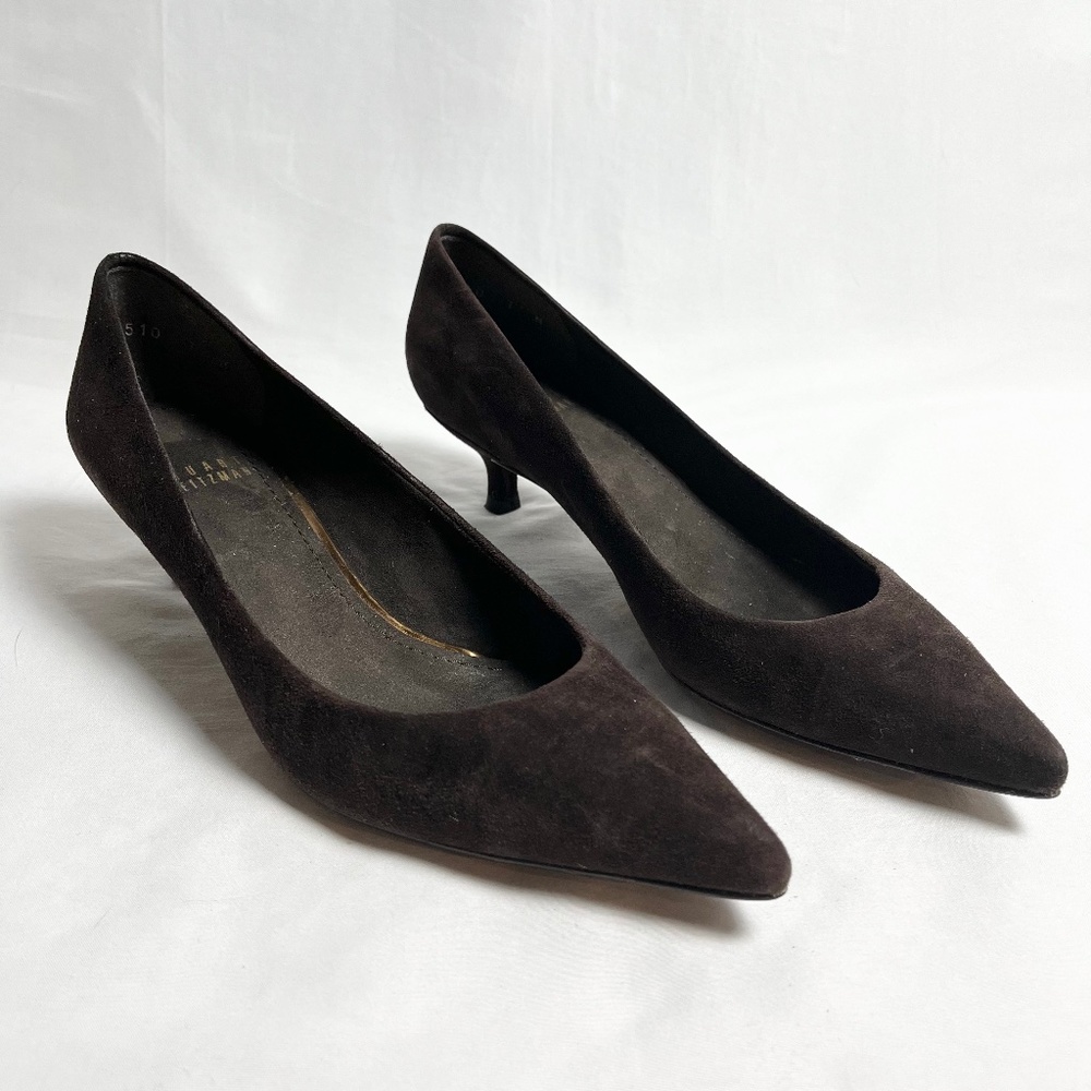 Brown Suede Kitten heels